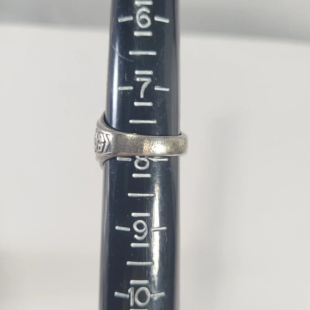 Sterling Silver Saint John School Class Ring 1968 Men Size 8 Blue Spinel 925